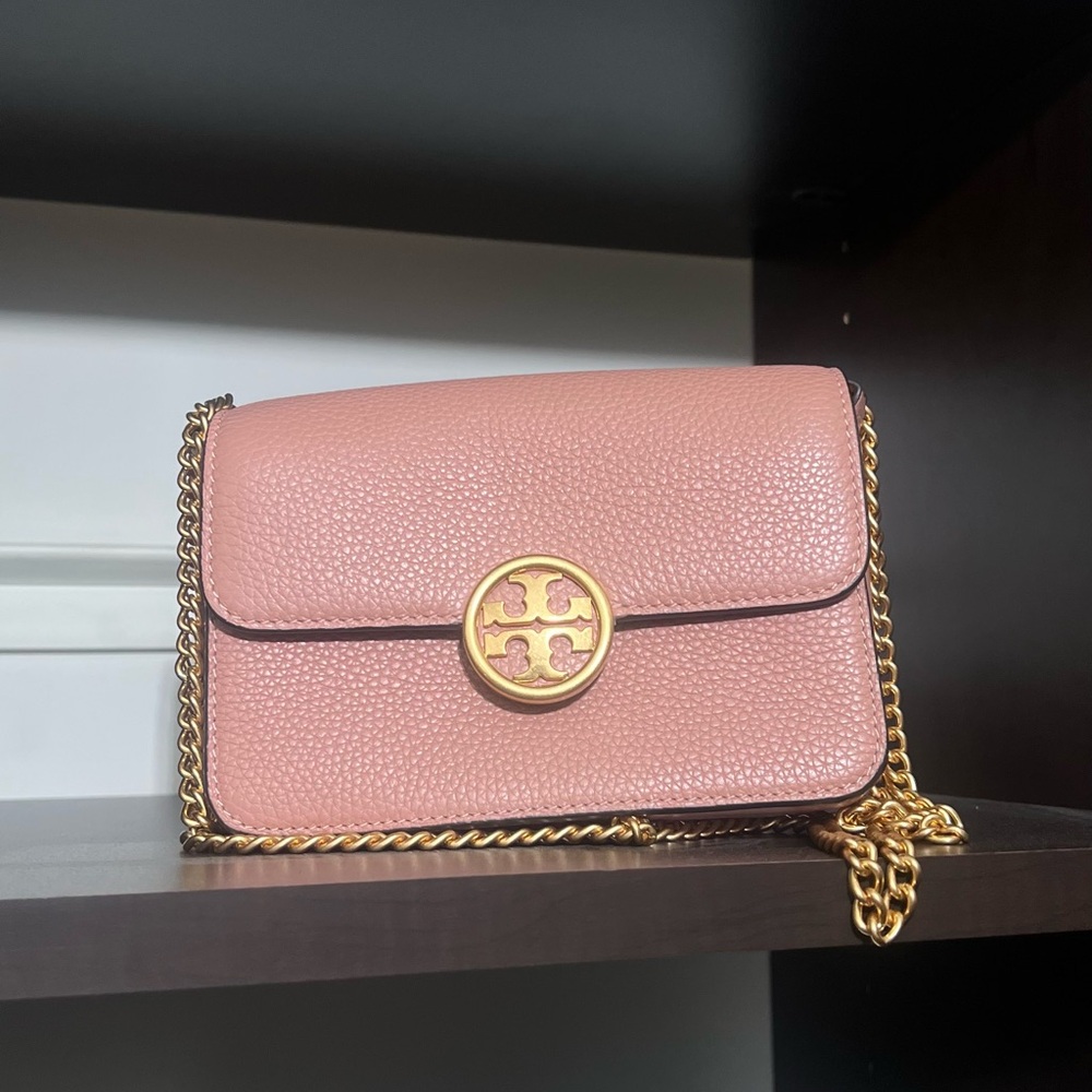 Tory Burch Blush Crossbody Bag with Gold Chain